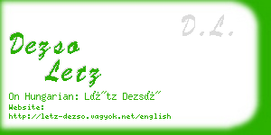 dezso letz business card